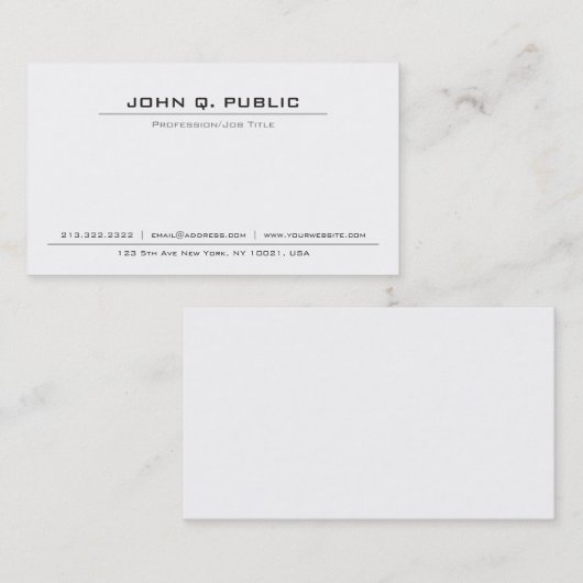 Stilvolle Berufliche Klassik Elegant Klug Schlicht Visitenkarte (Vorne/Hinten)