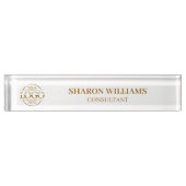 Stilvolle Berufliche Logokombination Namensplakette (Vorderseite)