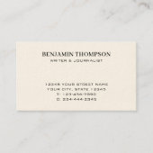 Stilvolle Berufliche Minimalistische Typografie Visitenkarte (Vorderseite)