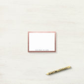 Stilvolle Berufliche Rose Gold Kupfer Brush Metal Post-it Klebezettel (Auf Schreibtisch)