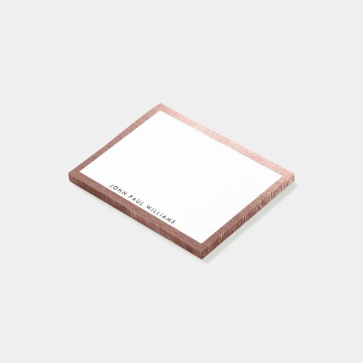 Stilvolle Berufliche Rose Gold Kupfer Brush Metal Post-it Klebezettel (angewinkelt)