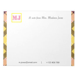 Stilvolle Berufliche Skriptbezeichnung Monogram Ta Notizblock