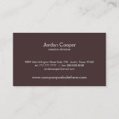 Stilvolle Berufliche Visitenkarte (Rückseite)