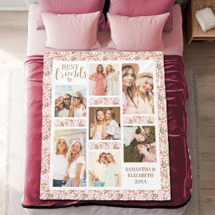 Stilvolle BFF-Freundschaft Pink Foto für beste Fre Fleecedecke