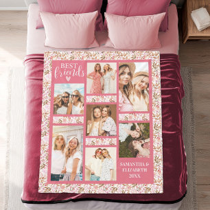 Stilvolle BFF-Freundschafts-Pink-Foto der besten F Fleecedecke