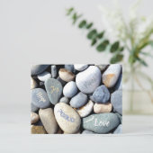 Stilvolle biblische Werte Farbige Kieselsteine Postkarte (Stehend Vorderseite)