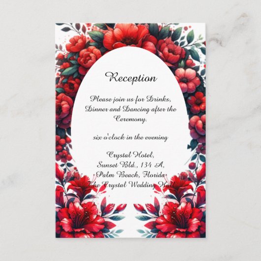 Stilvolle Big Red Poppies Wedding Begleitkarte (Vorderseite)