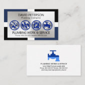 Stilvolle Bilderrahmen Silver Plumbing Icons Visitenkarte (Vorne/Hinten)