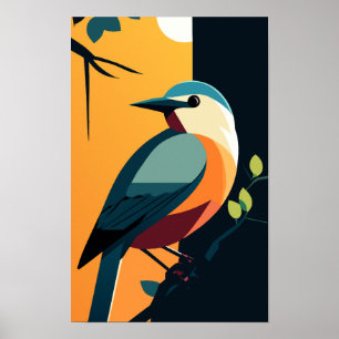 Stilvolle Bird Art Collection Poster