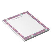 Stilvolle Birds Blume Mauve Muster Personalisiert Notizblock (angewinkelt)