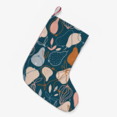 Stilvolle Birne: Skandinavisches dunkles Muster Kleiner Weihnachtsstrumpf (Vorderansicht (hängend))