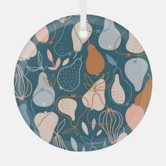 Stilvolle Birne: Skandinavisches dunkles Muster Ornament Aus Glas