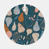 Stilvolle Birne: Skandinavisches dunkles Muster Ornament Aus Glas (Rückseite)