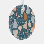 Stilvolle Birne: Skandinavisches dunkles Muster Ornament Aus Glas (Vorderseite Rechts)