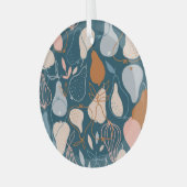 Stilvolle Birne: Skandinavisches dunkles Muster Ornament Aus Glas (Vorderseite links)