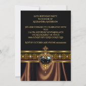 Stilvolle Birthday Chocolate Gold Schwarzes Herz Einladung (Rückseite)