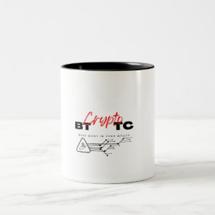 Stilvolle Bitcoin & Cryptowährungs-Kaffee-Cup Zweifarbige Tasse
