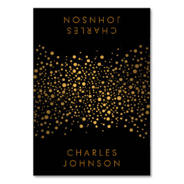 Stilvolle Black and Gold Confetti Dots | PLATZKART Tischnummer