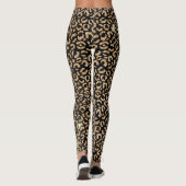 Stilvolle Black and Gold Glitzer Wild Leopard Spot Leggings (Rückseite)