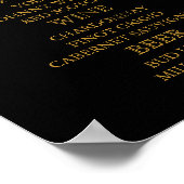 Stilvolle Black and Gold Snowflakes - Bar Menu Poster (Ecke)