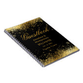 Stilvolle Black and Gold Snowflakes - Gästebuch Notizblock (Rechte Seite)