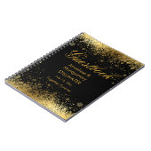 Stilvolle Black and Gold Snowflakes - Gästebuch Notizblock (Linke Seite)