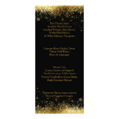 Stilvolle Black and Gold Snowflakes - Menü (Hinten)