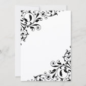 Stilvolle Black and White Wirbel Engagement Party Einladung (Rückseite)