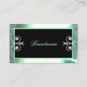 Stilvolle Black Aquamarin Sparkle Jewels Verzierte Visitenkarte (Vorderseite)