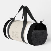 Stilvolle Black Beige Zitat Traum glauben erreiche Duffle Bag (Rechte Ecke)