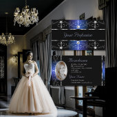 Stilvolle Black Blue Verziert Borders Jewels Foto Visitenkarte