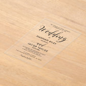 Stilvolle Black Calligraphy Elegant Wedding Acryleinladungen (Ablage )