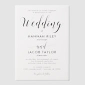 Stilvolle Black Calligraphy Elegant Wedding Pergament Einladungen (Vorderseite)