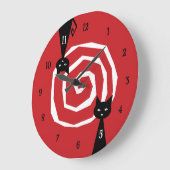 Stilvolle Black Cat Große Wanduhr (Winkel)