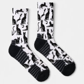 Stilvolle Black Cat Silhouette Socks Socken (Rechts)