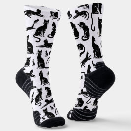 Stilvolle Black Cat Silhouette Socks Socken
