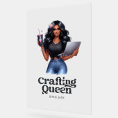 Stilvolle Black Crafting Queen Branding Acrylschild (Winkel)