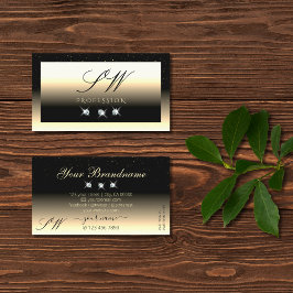 Stilvolle Black Cream Gold Sparkle Diamonds Initia Visitenkarte