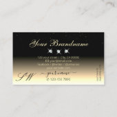 Stilvolle Black Cream Gold Sparkle Diamonds Initia Visitenkarte (Rückseite)