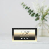 Stilvolle Black Cream Gold Sparkle Diamonds Initia Visitenkarte (Stehend Vorderseite)
