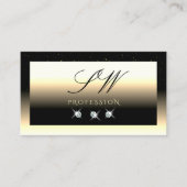 Stilvolle Black Cream Gold Sparkle Diamonds Initia Visitenkarte (Vorderseite)