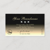 Stilvolle Black Cream Gold Sparkle Diamonds Logo h Visitenkarte (Rückseite)
