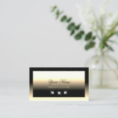 Stilvolle Black Cream Gold Sparkle Diamonds Luxus Visitenkarte (Stehend Vorderseite)