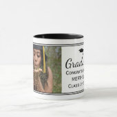 Stilvolle Black Custom Foto Abschluss Tasse (Zentrum)