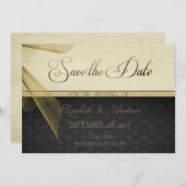 Stilvolle Black Damask Hochzeit Save the Date (Vorne/Hinten)