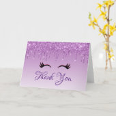 Stilvolle Black Eyelashes und Lila Glitzer Vielen  Karte (Gelbe Blume)