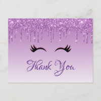 Stilvolle Black Eyelashes und Lila Glitzer Vielen