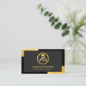 Stilvolle Black Gold Corners Driving Visitenkarte (Stehend Vorderseite)