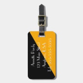 Stilvolle Black & Gold Designer Gepäckmarke Gepäckanhänger (Vorderseite vertikal)