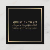 Stilvolle Black & Gold, Eintrittskarte Quadratische Visitenkarte (Vorderseite)